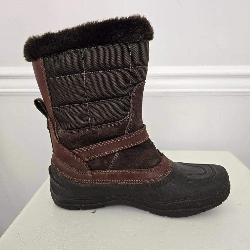 The North Face Women Chilkat III Waterproof Pull-On Boot 10 Brown Winter Outdoor